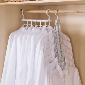 Household Multi-functional Six-in-one Non-slip Hanger 360° Rotating Folding Clothes Hanger Pants Clip Dormitory Wardrobe Storage