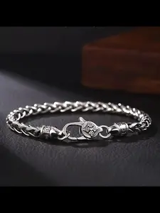Men's Retro Thai Silver Hand Chain Bracelet, Ethnic Pattern Copper Bracelet, Fashionable Bracelet, Casual All-Season Accessory, Unique and Stylish Jewelry, Trendy Bangle