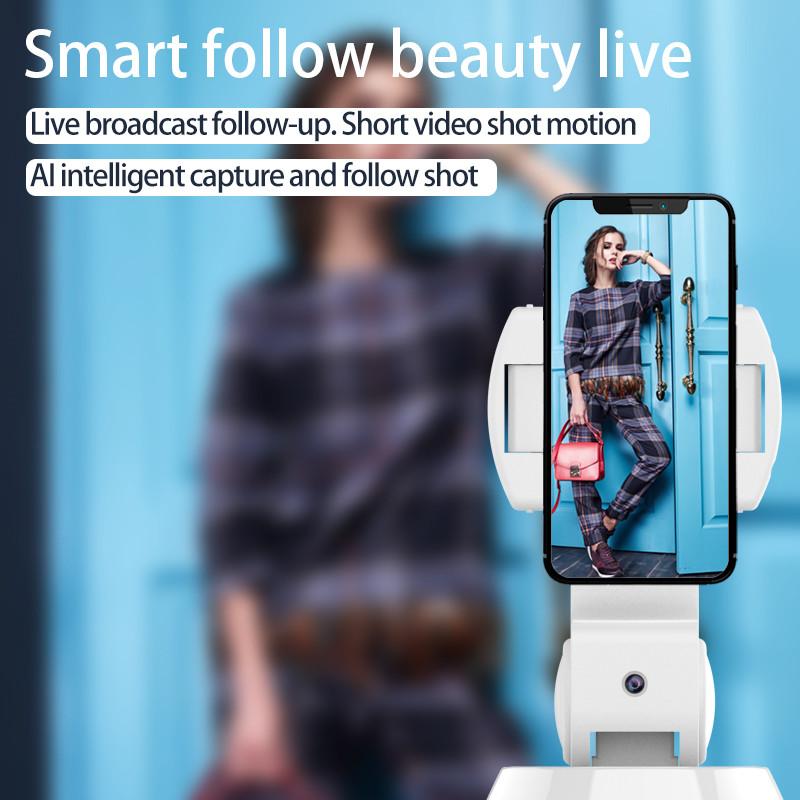 AI Auto Face Tracking Tripod (No App Needed) - 360° Smart Rotating Phone Mount with Extra Wide Angle & Gesture Control, Hands-Free Camera Stand for TikTok Live, Vlogging & Content Creator Essentials Bluetooth,Smartphone, Selfie