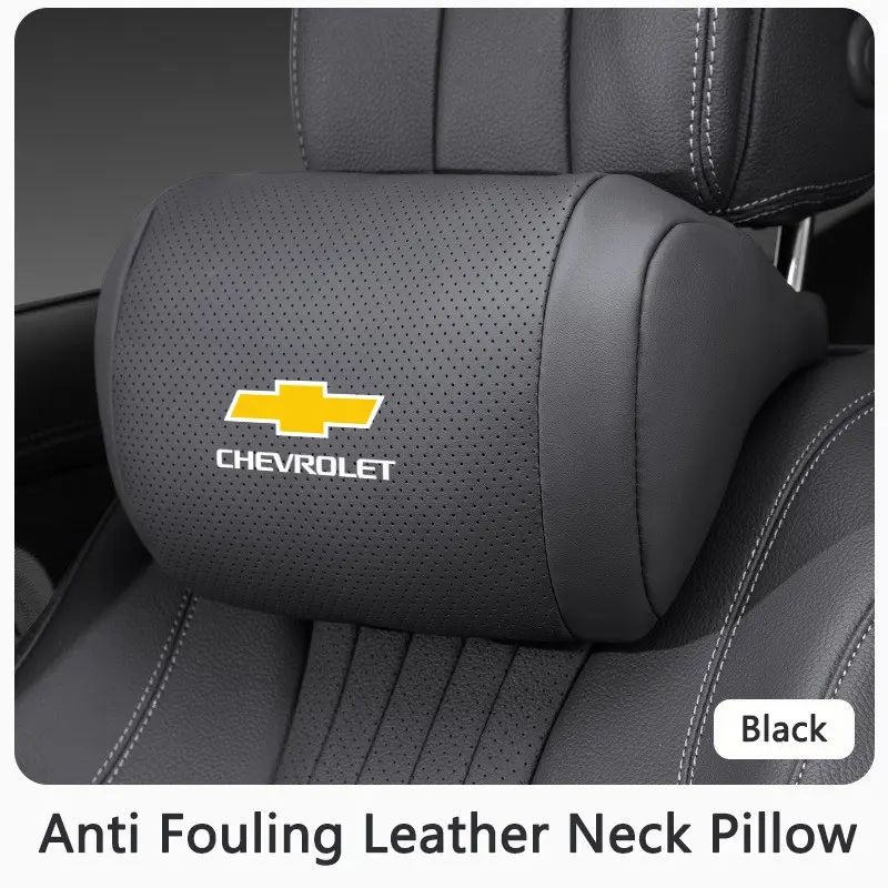 Nappa Leather Car Interior Headrest Neck Support Seat Pillow Protect Neck For Chevrolet Cruze Silverado Traverse Spark Equinox Cobalt Malibu Aveo Sonic Orlando Automotive Car Accessories Truck