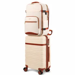 YAMATION 6-in-1 Summer Vibes Travel Luggage Set with 20" Suitcase & 40L Backpack, TSA Lock 360° Spinner Wheels Expandable Hardshell for Teens Adults