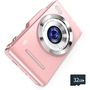 4K Digital Camera - 48MP Photos 32GB SD Card & Lanyard Included - Travel-Friendly, Digital Point and Shoot Camera, -Sized, Small Camera  for , Girls, Students & Teens