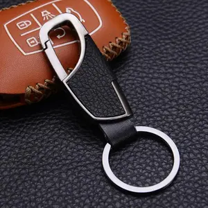 Car Key Chain, Universal Car Artificial Leather Stainless Steel Man Keychain, Fashionable Alloy Keychain, Luxury Modern Sporty Remote Car Key Chain