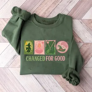 Wicked Changed For Good Sweatshirt, Wizard Defying Gravity Tee, Pink And Green Musical Shirt, Elphaba and Glinda Sweater Gift for Fans