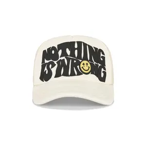 Happy Caps Nothing is Wrong Trucker Hat in Bone