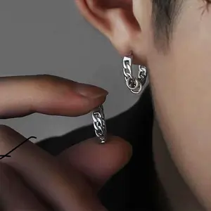 Dainty Silver Cuban Link Earrings - Hypoallergenic Stainless Steel Jewelry - Birthday Gift for Him Her