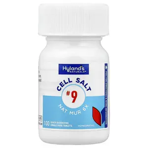 Hyland's Naturals Cell Salt #9, Nat Mur 6X, 100 Quick-Dissolving Single Tablet Doses | HSA/FSA Eligible