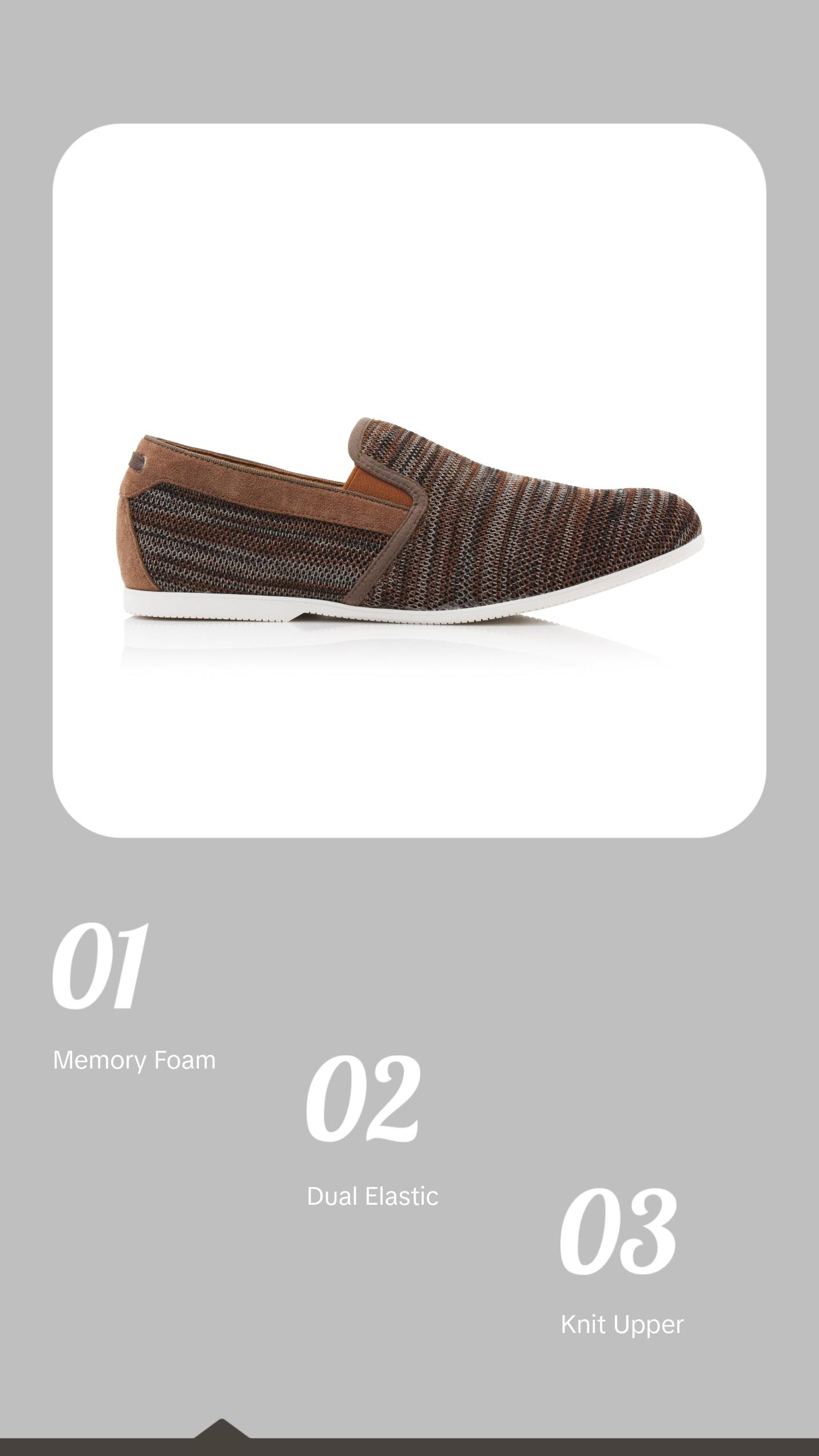 Ferro Aldo Jiro woven casual loafers, in heather Brown, Men's Size 6.5 - 13