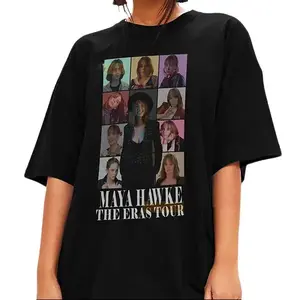 Maya Hawke The Eras Tour Graphic T-Shirt Vintage Collage Unisex Fan Tee Cotton Streetwear