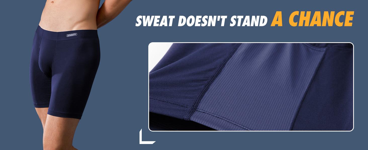 4 Packs Separatec Men’s Separate Pouch Modal Boxer Briefs, Breathable Mesh, Seamless Waistband, Ideal for Active Wear