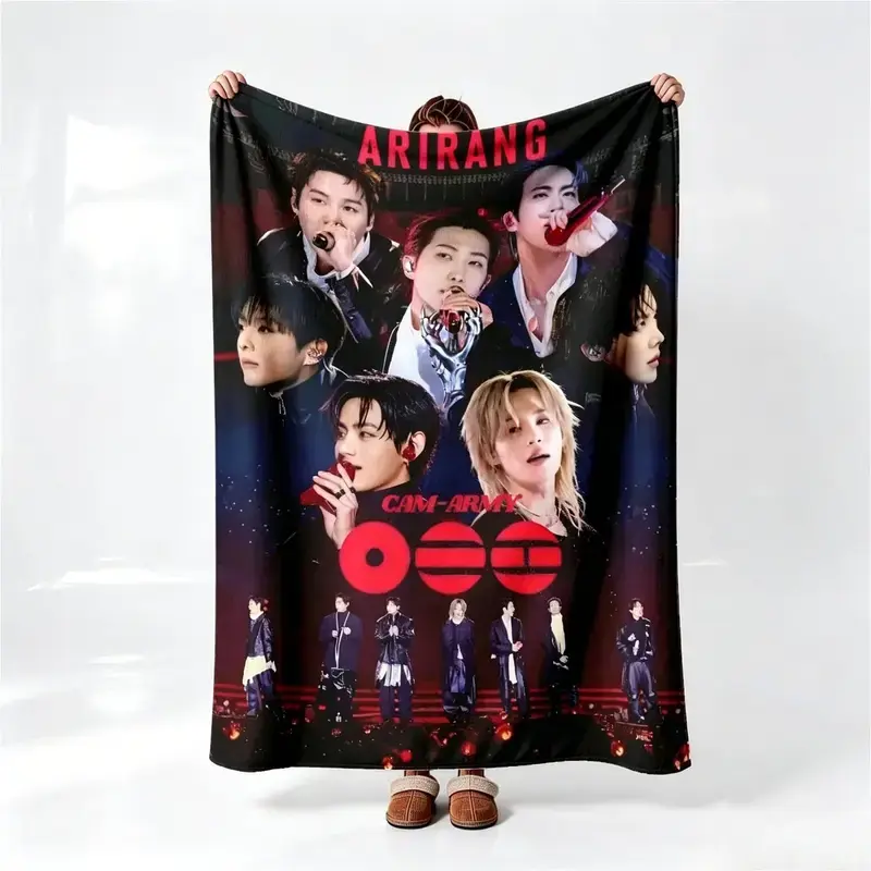 ARIRANG K-Pop World Tour Flannel Blanket - Ultra-Soft Microfiber Plush Throw for Bedroom, Living Room & Home Decor, Lightweight All-Season Blanket for Army
