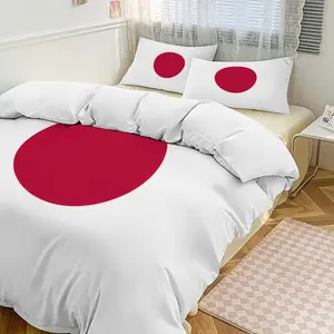 Japan Flag Inspired 3-Piece Bedding Set (1 Duvet Cover + 2 Pillow Shams) – 102"×90"