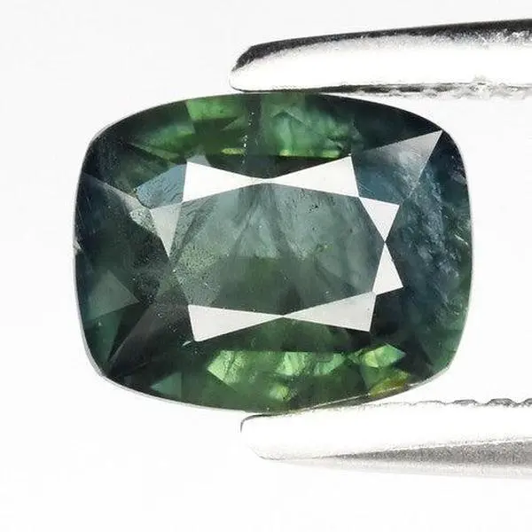 0.70ct ETW Earth-Mined Blue Green Sapphire – Cushion Cut