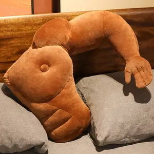 80*60 cm Muscle Man Pillow Body Shaped Sleeper Pillow with Soft and PP Filling for Neck and Shoulder Support Cute and Fun Husband Boyfriend Cuddle Companion
