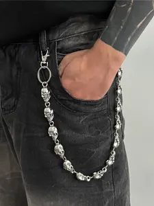 Pants Chain Waist Chain for Men Women,Biker Skull Chain Wallet,Long Cool EMO Punk Trousers Pocket Belt Key Chains for Hip Hop Rock Jean Gothic Clothing Accessories