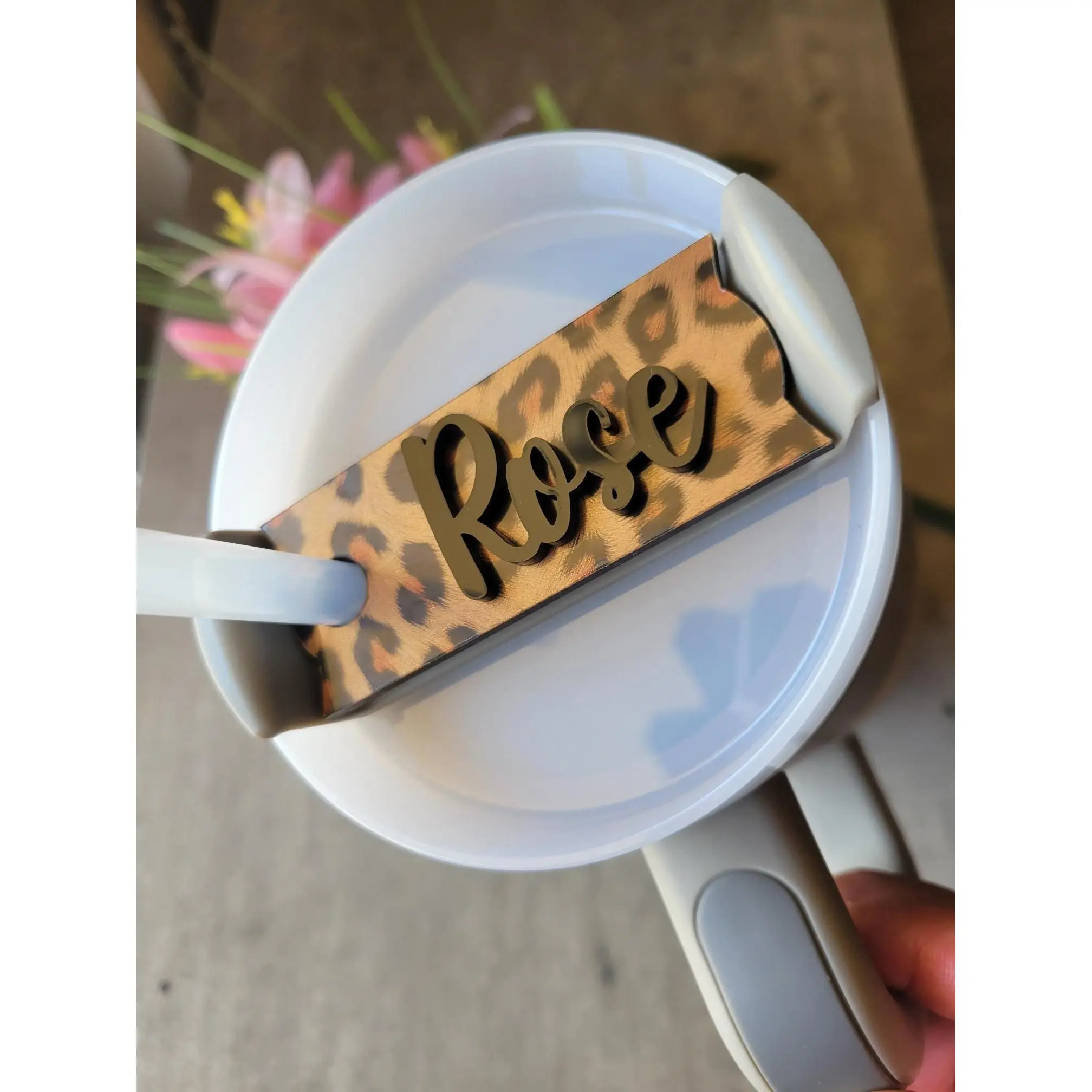 Leopard Stanley Name Plate - Leopard Print Wood