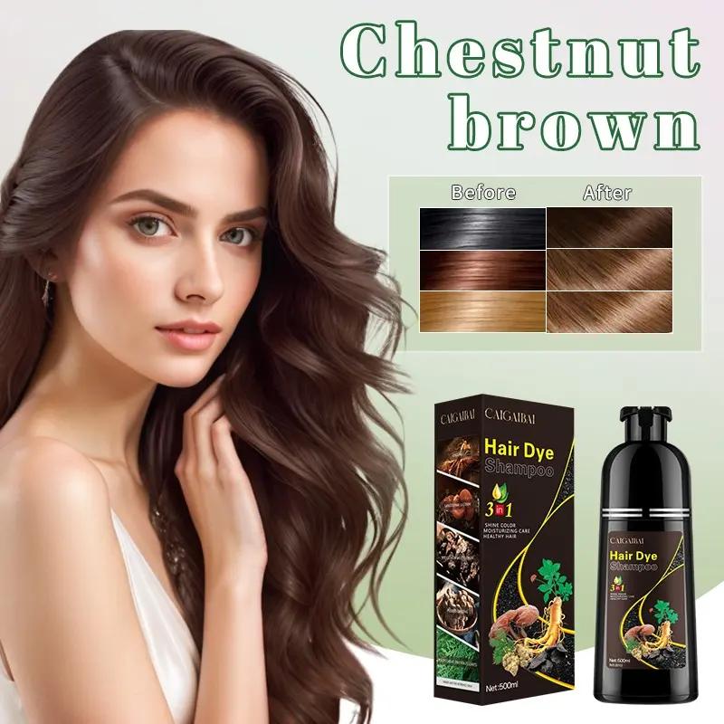 Natural Plant-Based Hair Dye, Brownish Color, Brown Balayage, Covers Hairs, Quick-Dry Formula, Suitable for All Hair Types, 500ML