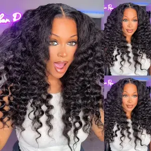 [New In 13x4 Wig] Menglle Yaki Loose Wave Fluffy Bounce Wand Curly 13x4 Wig Human Hair Clear Lace 200% Density Glueless Lace Front Wig Pre-Cut Lace Pre-Bleached Hairline Pre-plucked Hairline Beginner-Friendly#Summervibes#TikTokShopStockUp