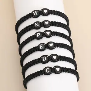 26 Letters Initial Heart Handmade Bracelet for Couples and Friends - Adjustable and Personalized perfect gift valentines