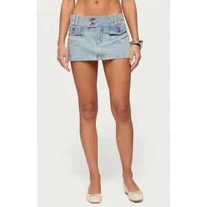 Edikted Women's Rae Denim Mini Skort - Multicolor