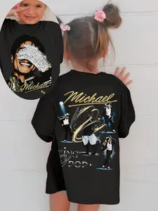 2026 Michael Jackson biographical movieT-shirt, children's short sleeved popular pattern king fan Merch T-shirt