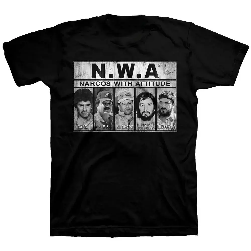 N.W.A Narcos With Attitude T-Shirt – Vintage Mugshot Graphic Tee – Gangster Rap Streetwear Style – Outlaw Culture Inspired Top – Bold Retro Statement Shirt For Men And Women Casual Fashion, Shortsleeve, Cotton