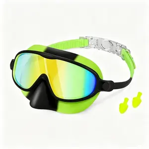 Swim Goggles with Built-in Nose Cover | No More Choking | Anti-Fog UV Protection 2 Pack for Kids Ages 3-12+ Boys & Girls