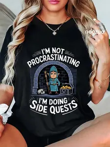 100% Cotton I'm Not Procrastinating Funny Side Quests T-Shirt