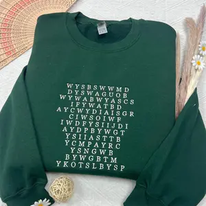 Smallest Man Bridge, Embroidered Smallest Man Who Ever Lived, Minimalist Song Lyrics Crewneck, Music Crewneck, Gift For Friends