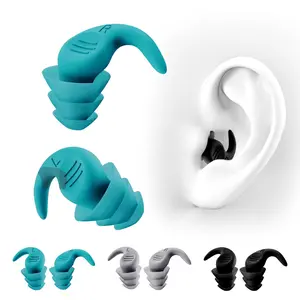 Waterproof Swimming Ear Plugs – Reusable Silicone, 3 Pairs, Perfect for Swimming, Surfing, Snorkeling, Pool & Beach, Adults & Kids