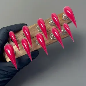 Zanxu 10-Piece Set Premium Handmade Dragon Claw Nails Extra Long Edgy Beast Armor Stylish Press-On Nails for Bold Nail Art nail alt style Gradient Gold Foil Fake Nails handmade art set Wearable Mixed Color Acrylic Nail Set unique almond claw Glossy Stilet