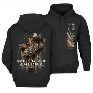 Patriotic Nautical Tee Celebrating 250 Years Hoodie for men, American Flag and Eagle Symbols Military Veteran Pride Hoodie