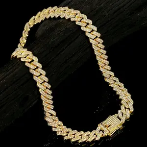 Miami Style Cuban Chain Necklace for Men & Women   Gold Hip Hop Jewelry with Sparkling Diamonds Cuban Link Bracelet