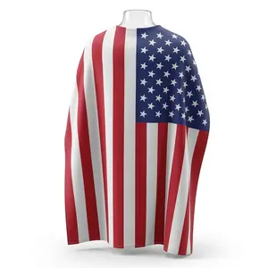 Soccer Fans USA American Flag Cape, Unisex Sports Fan Costume, Patriotic National Team Support Wear Cheering Fan Accessory