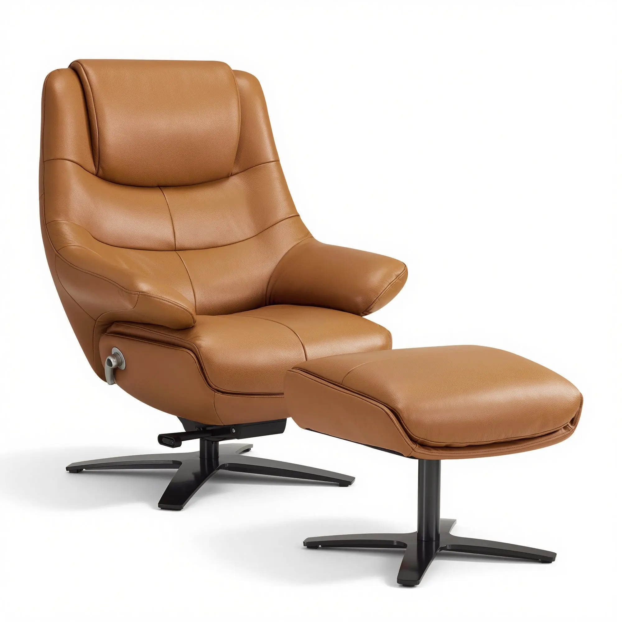 Genuine Leather Swivel Recliner Chair with Ottoman A7100 Genuine Leather Swivel Recliner Chair with Ottoman A7100