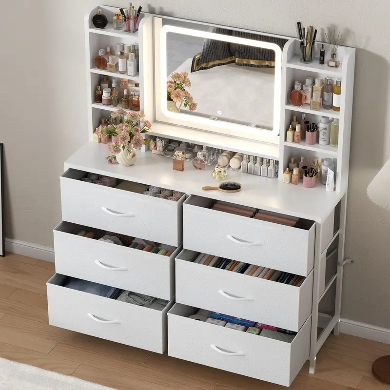 vanity dressing table with extra storage - TikTok Shop