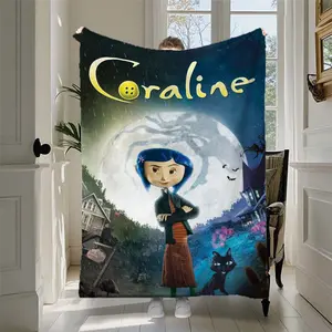 Cartoon Poster Themed Plush Blanket - a Patterned Digital Printed Fleece Throw, Soft And Warm, Reusable Nap Blanket, Suitable for Sofa, Office, Bed, Camping, Travel, a Multifunctional Gift Blanket for All Seasons. 082