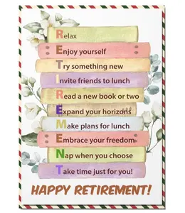 Happy Retirement Card for Women Men, Cute Retirement Gift for Coworkers, Funny Leaving Card for Retiree