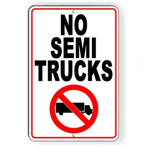 Aluminum No Parking Sign for Semi Truck Reserved Area Warning Tow Away Aluminum Sign Customizable