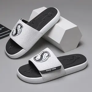 Summer shoes, adjustable upper, men's sandals, home slippers, fashionable slippers, basketball pattern, multiple colors, suitable for vacation surfing