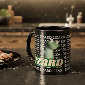 Lizard Meme Mug Meme  Lizard Button Meme Mug Funny Gift Ceramic Mug 11oz  Easter Gifts for Friends Coworkers Birthday Christmas Anniversary & Holiday Party Favors