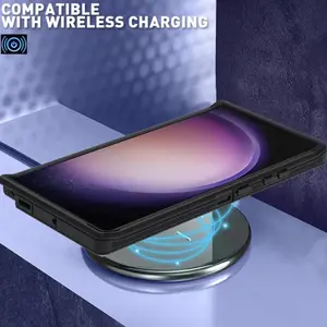 Black Phone Case for iPhone 16 Pro Heavy Duty Shockproof and Defender Cover, Compatible with Wireless Charging, Handheld Smartphone Protection