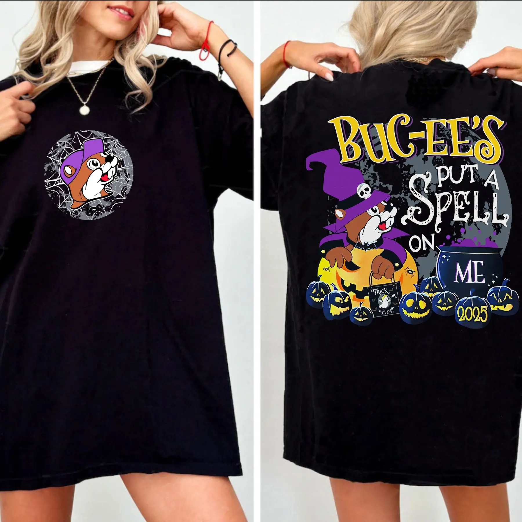 Buc-ee's 2025 Halloween Glow-in- the-DarkT-Shirt-"Put a Spell on Me Limited Edition spooky Tee