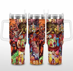 40oz/ 30oz/ 20oz Cartoon Sci-Fi Adventure Tumbler Collection, Tumbler With Handle Straw, Gift for Fan