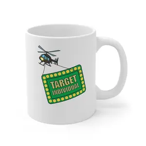 Target Individual Mug — Funny Helicopter Target Sign Coffee Cup