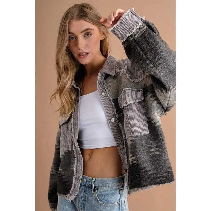 Dark Horse Corduroy Crop Shacket