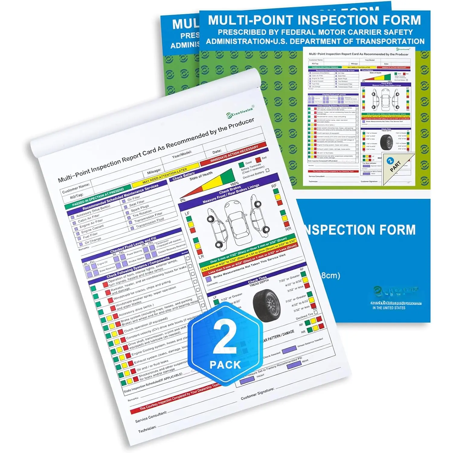 200 Sets Multi-Point Automotive/ Inspection Report Forms 2-ply ...