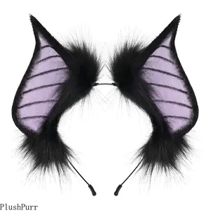 1-Pack Personalized Bat-Ear Headband — Lightweight, Plush, and Fluffy Cosplay Headwear for Halloween, Costume Parties, and Festive Photography