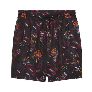 PUMA Mens Floral Sport Graphic 6 Inch Shorts Casual Bottoms Casual - Black