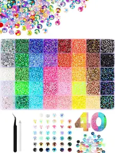 Resin Jelly Rhinestone Kit, Multicolor 3mm Flat-Back Rhinestones, B7000 Jewelry Glue, DIY Art and Craft Supplies, Perfect Gift